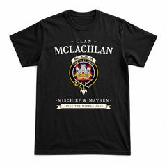 McLachlan Modern Tartan Crest Mischief and Mayhem T-shirt