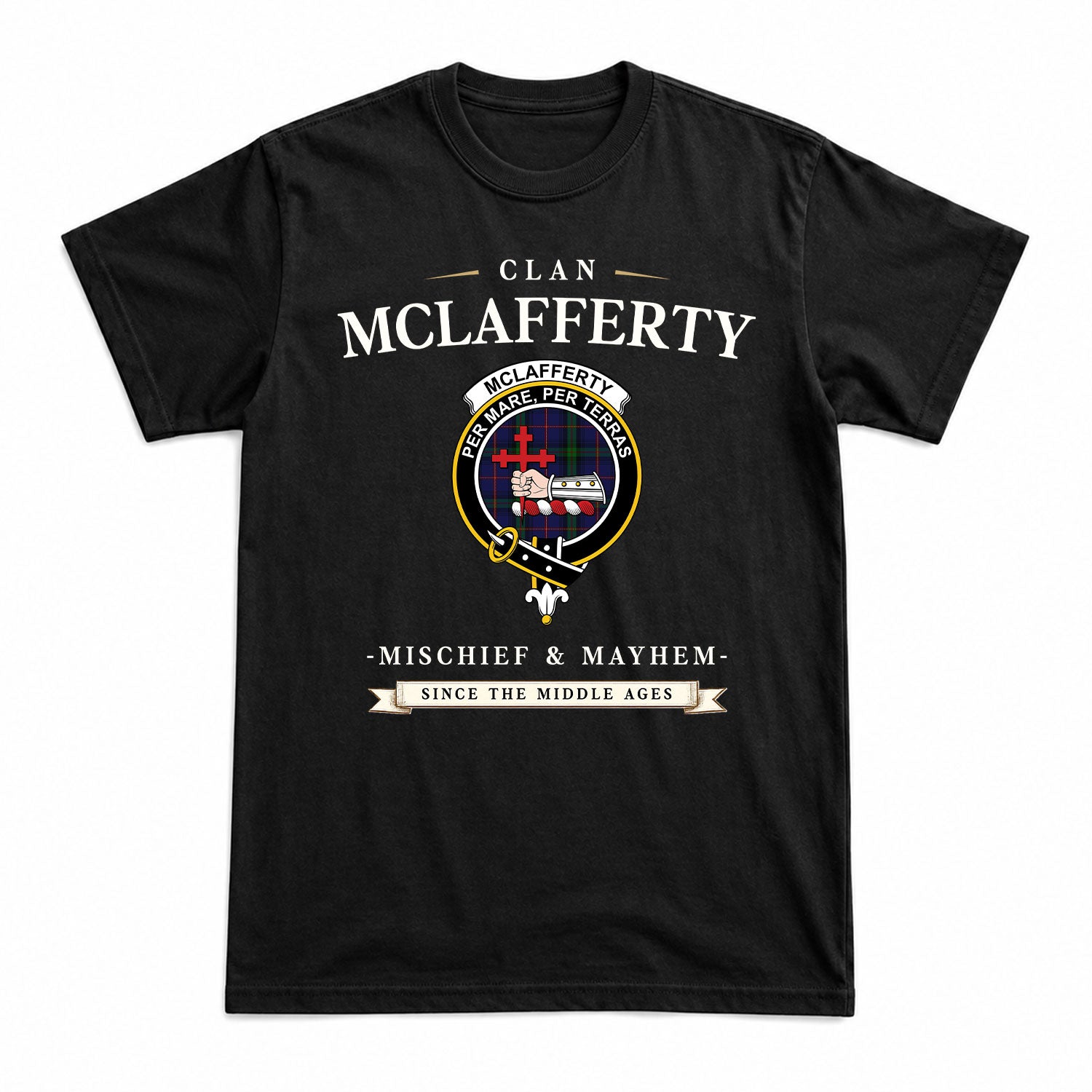McLafferty Tartan Crest Mischief and Mayhem T-shirt