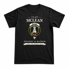 McLean Hunting Tartan Crest Mischief and Mayhem T-shirt