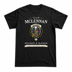 McLennan Ancient Tartan Crest Mischief and Mayhem T-shirt