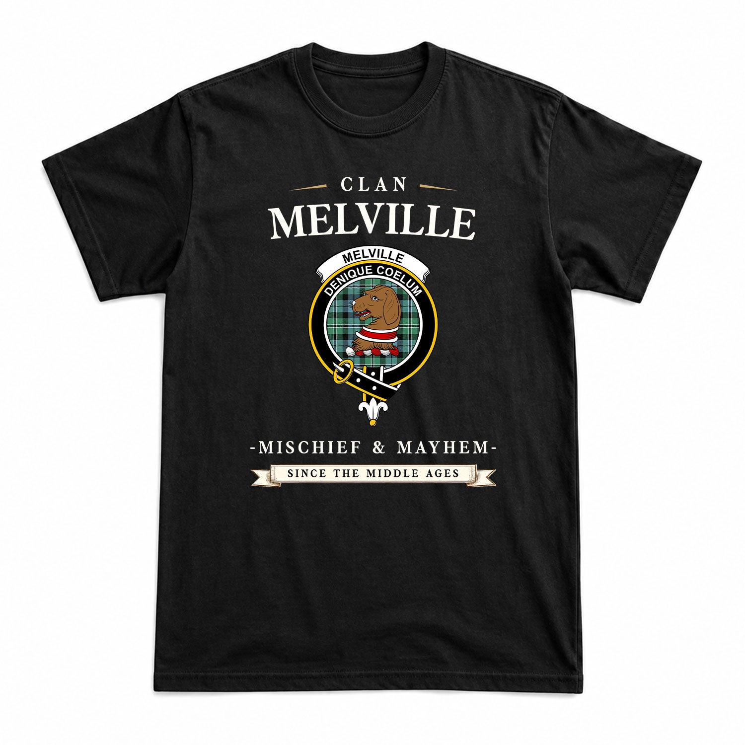 Melville Tartan Crest Mischief and Mayhem T-shirt