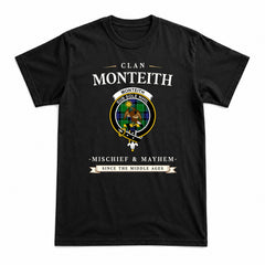 Monteith Tartan Crest Mischief and Mayhem T-shirt