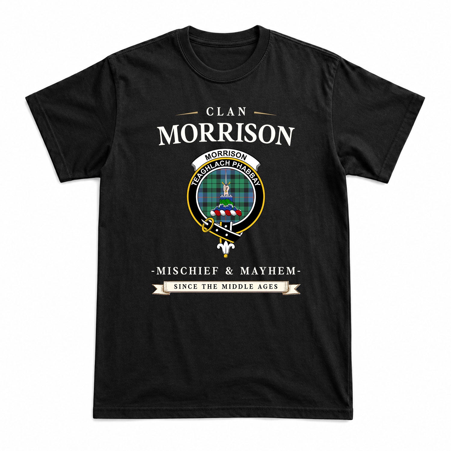 Morrison Ancient Tartan Crest Mischief and Mayhem T-shirt