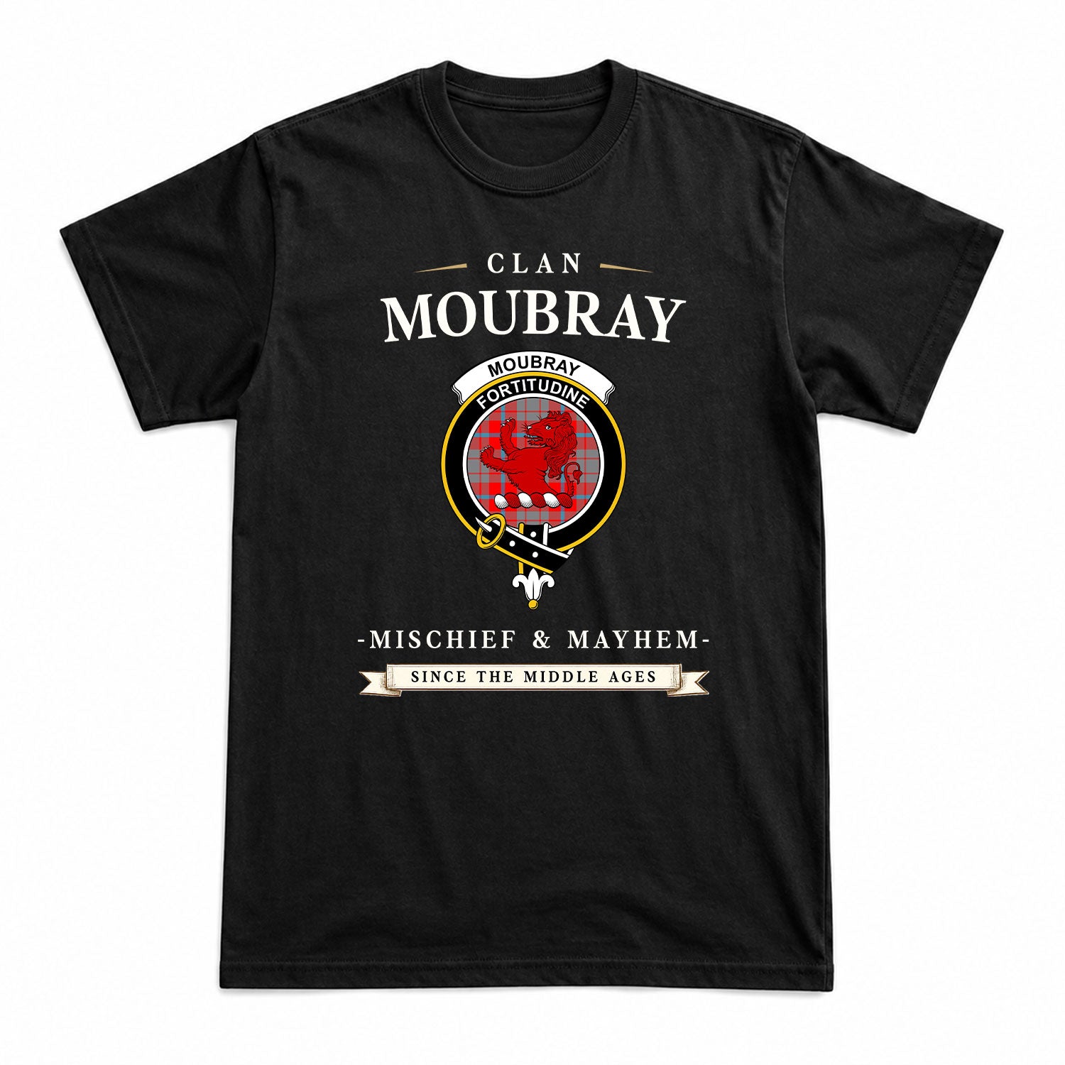 Moubray Tartan Crest Mischief and Mayhem T-shirt