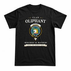 Oliphant Ancient Tartan Crest Mischief and Mayhem T-shirt