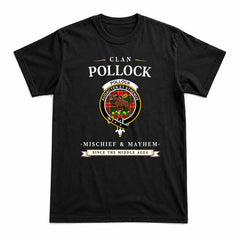 Pollock Tartan Crest Mischief and Mayhem T-shirt
