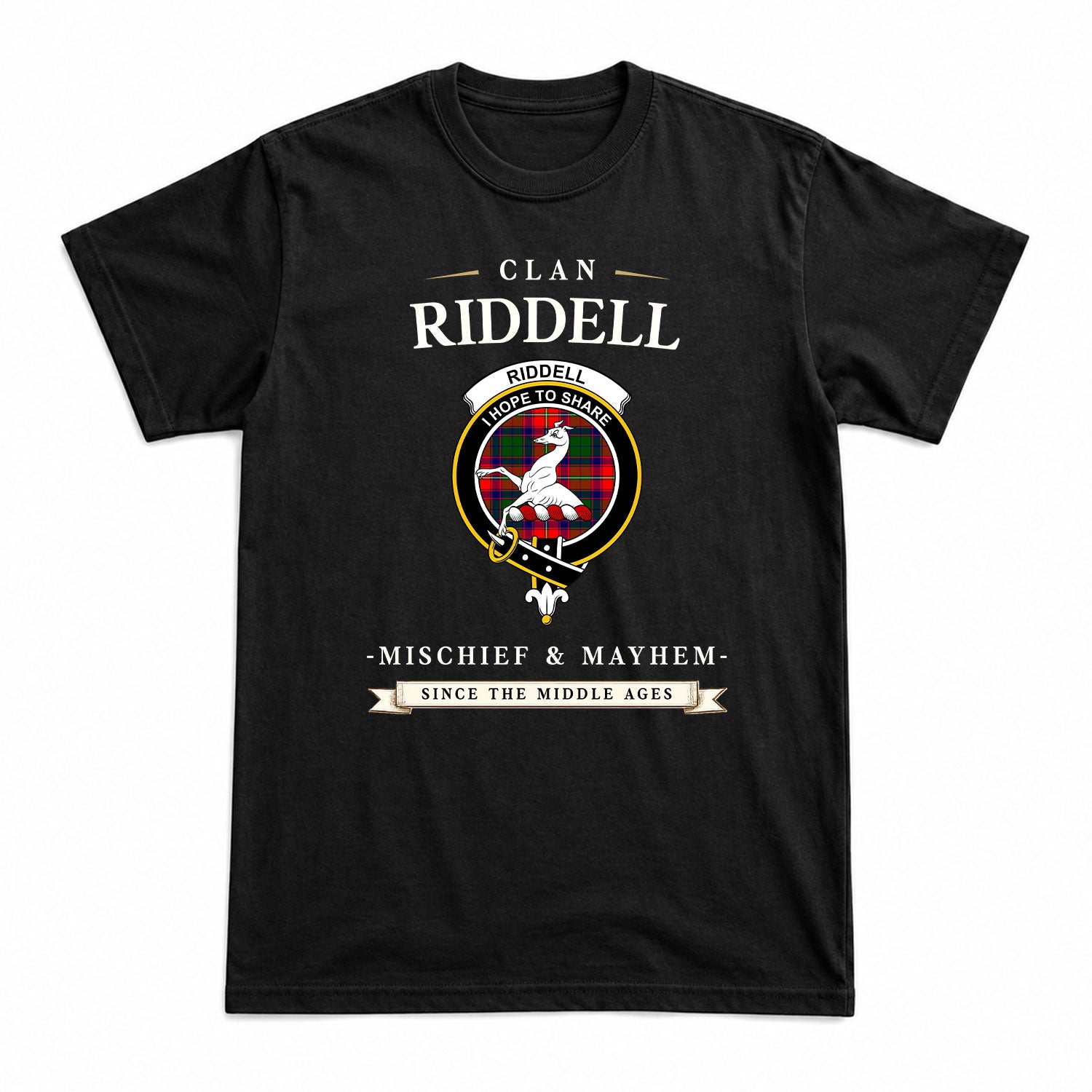 Riddell Tartan Crest Mischief and Mayhem T-shirt