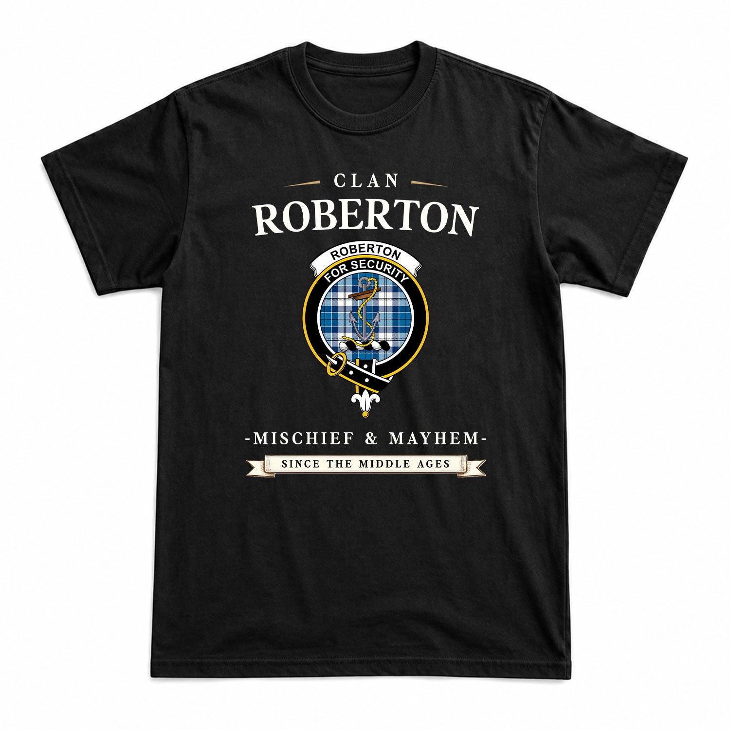 Roberton Tartan Crest Mischief and Mayhem T-shirt