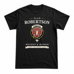 Robertson Weathered Tartan Crest Mischief and Mayhem T-shirt