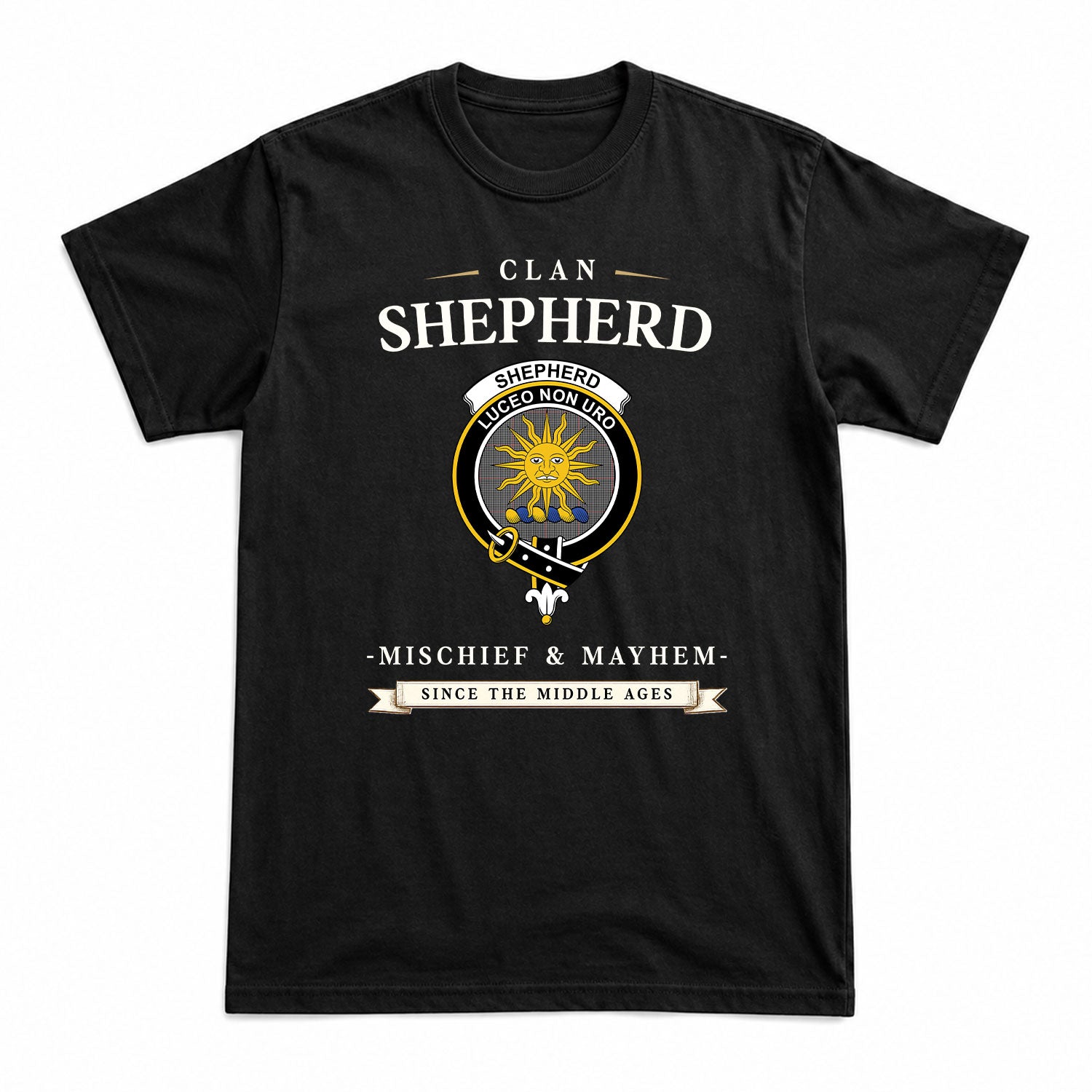 Shepherd Tartan Crest Mischief and Mayhem T-shirt