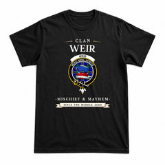 Weir Modern Tartan Crest Mischief and Mayhem T-shirt