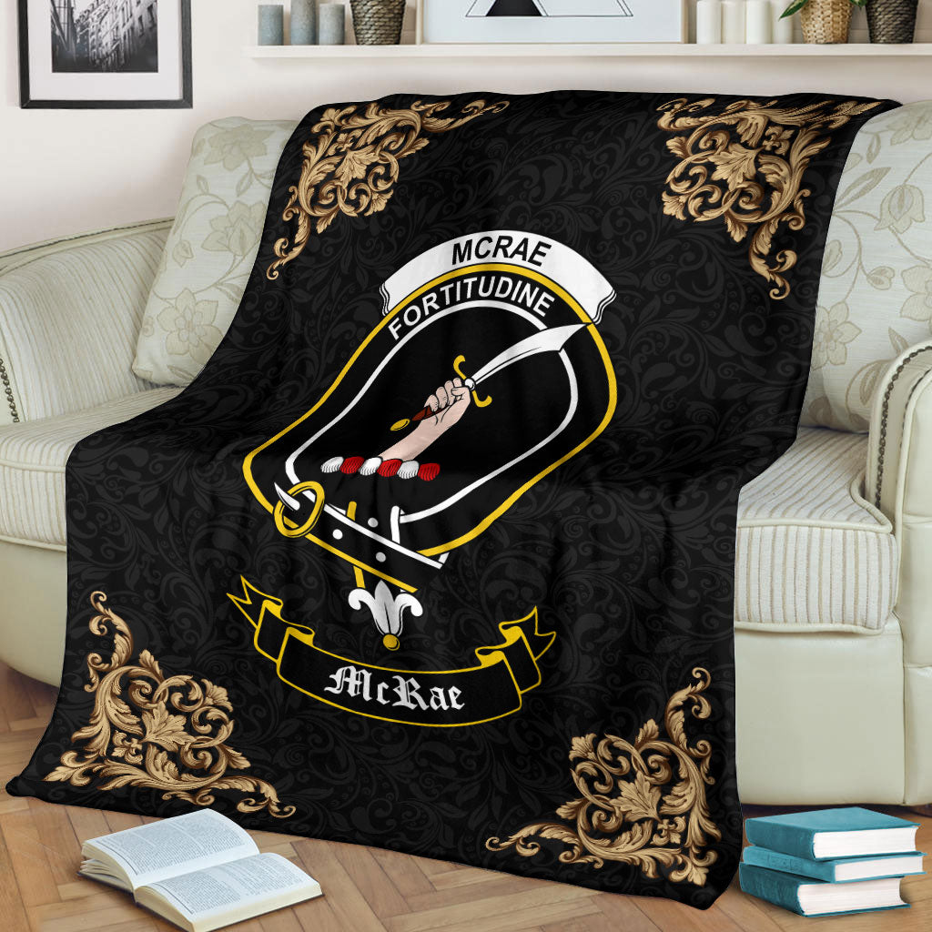 McRae Crest Tartan Premium Blanket Black