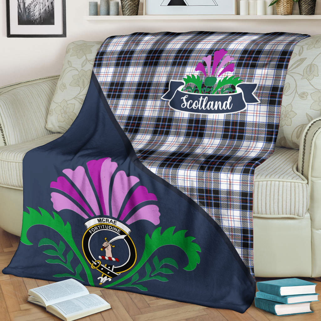 McRae Dress Modern Tartan Crest Premium Blanket - Thistle Style