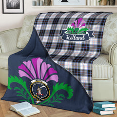 McRae Dress Modern Tartan Crest Premium Blanket - Thistle Style
