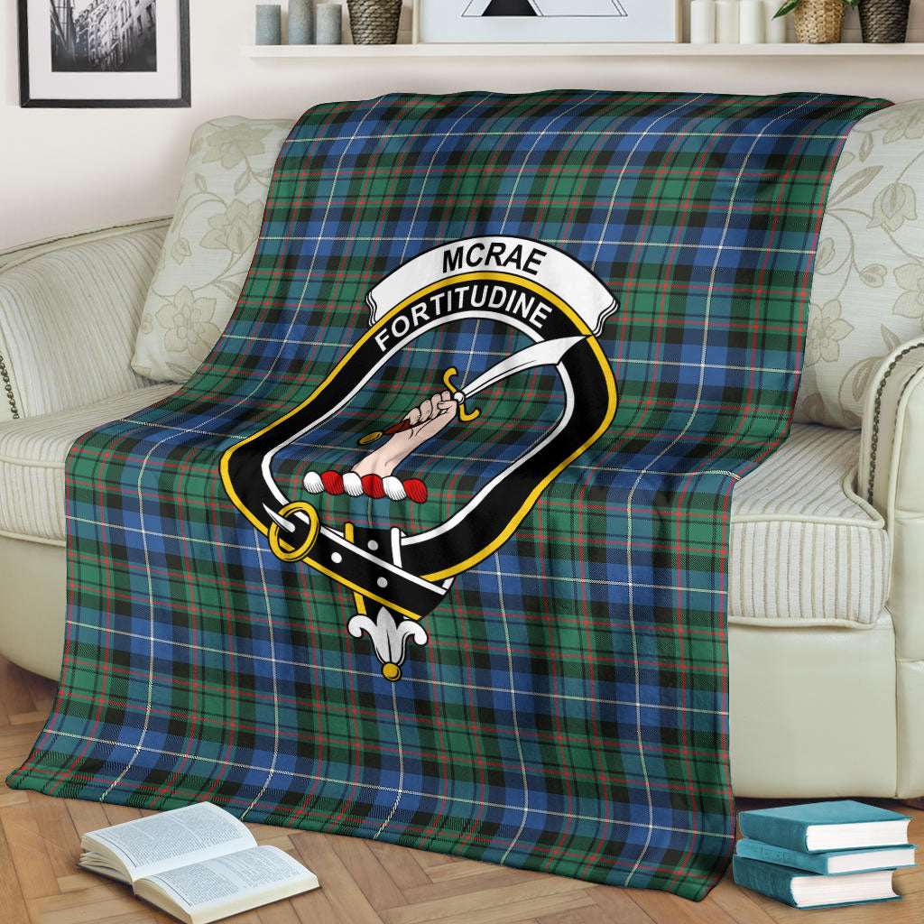 McRae Hunting Ancient Tartan Crest Blanket