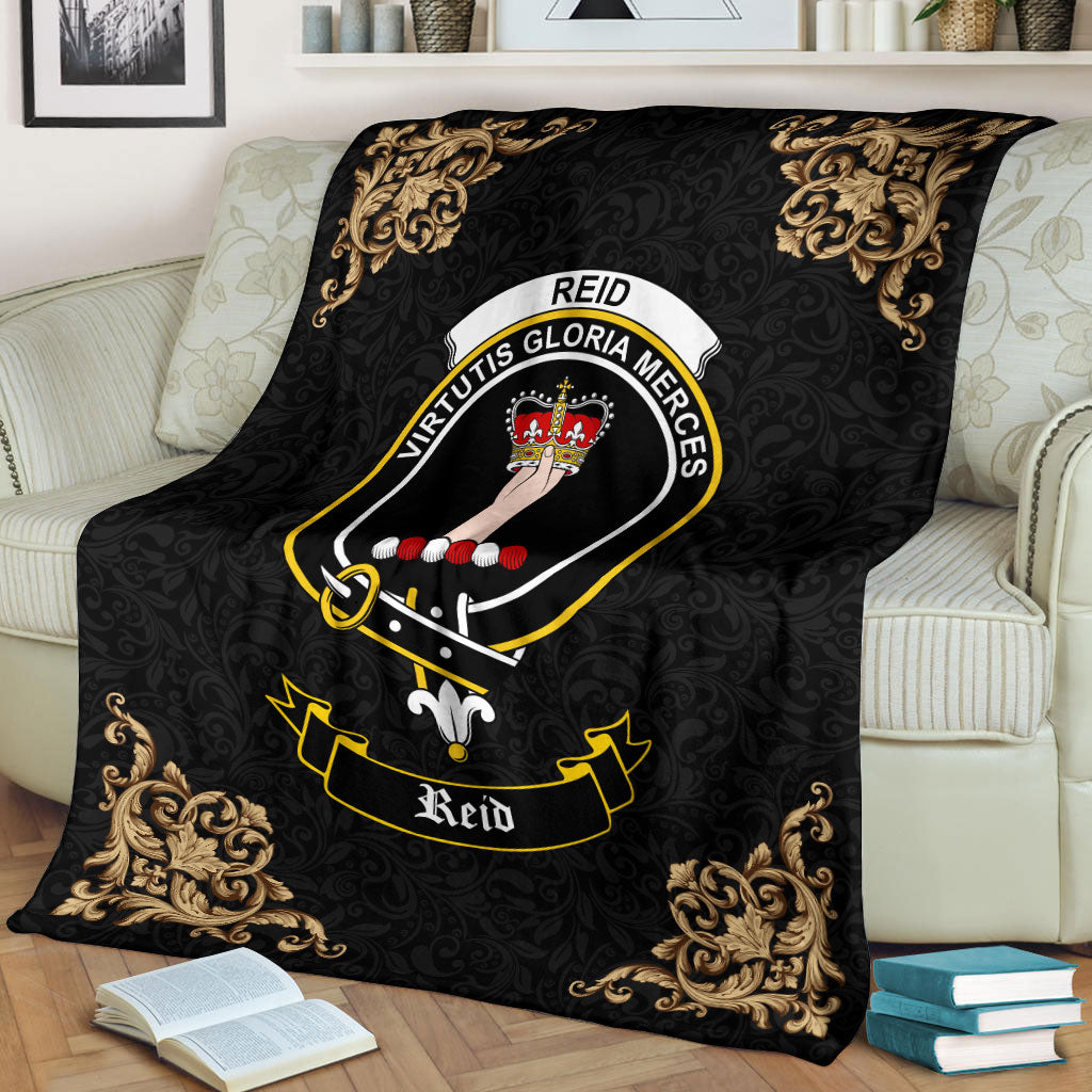 Reid Crest Tartan Premium Blanket Black