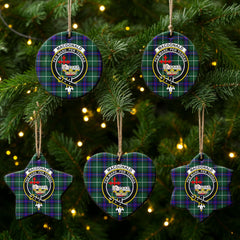MacDonald of the Isles Hunting Modern Tartan Crest Christmas Ceramic Ornament