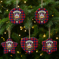MacLachlan Modern Tartan Crest Christmas Ceramic Ornament