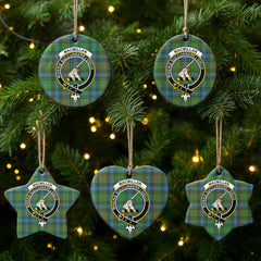MacMillan Hunting Ancient Tartan Crest Christmas Ceramic Ornament
