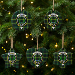 McArthur Modern Tartan Crest Christmas Ceramic Ornament