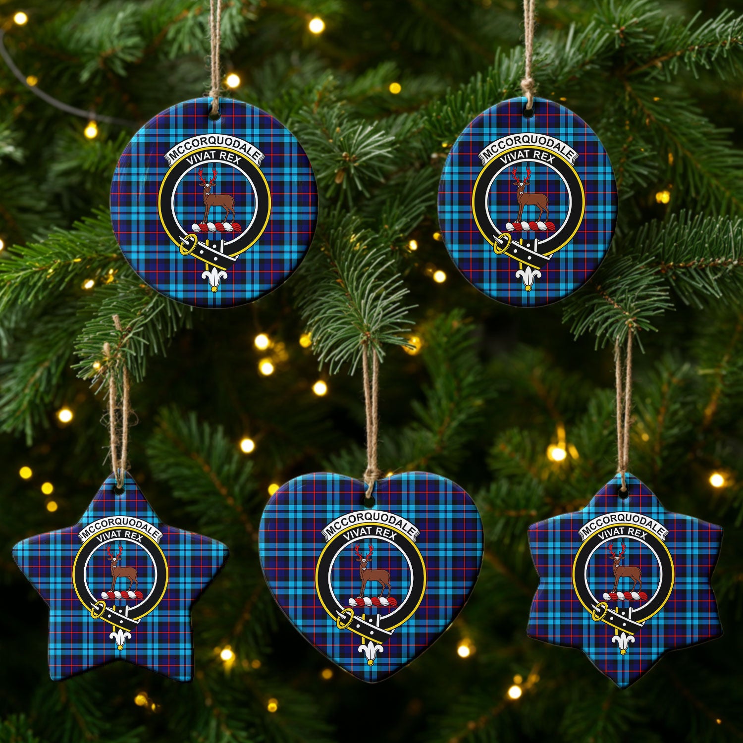 McCorquodale Tartan Crest Christmas Ceramic Ornament