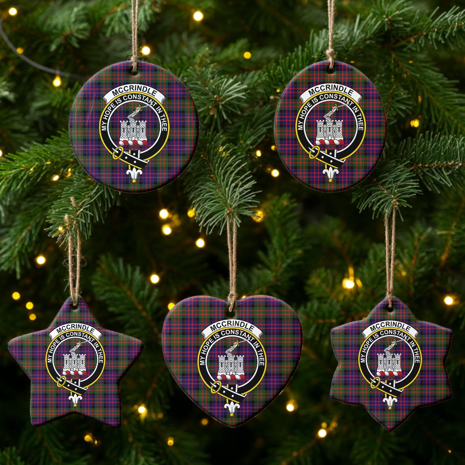 McCrindle Tartan Crest Christmas Ceramic Ornament