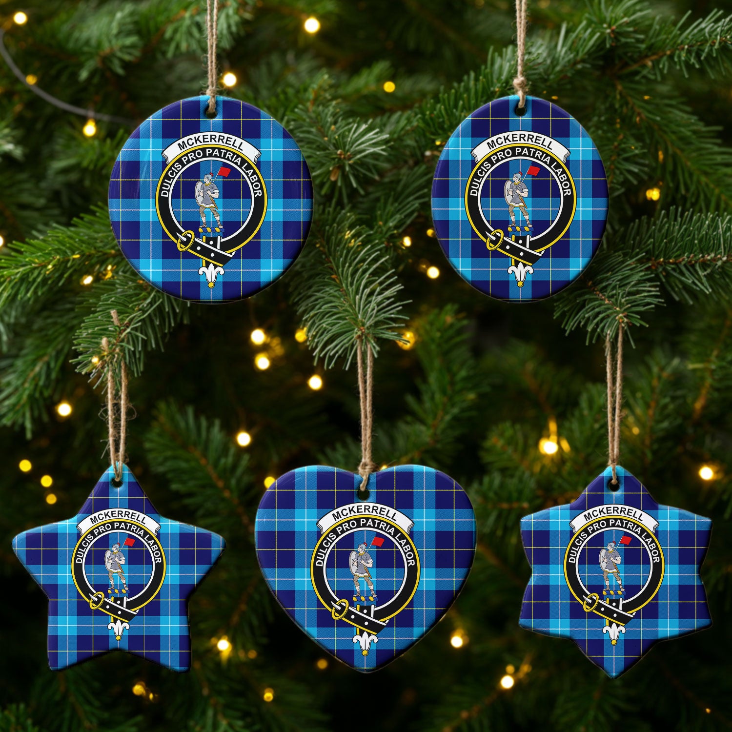 McKerrell Tartan Crest Christmas Ceramic Ornament