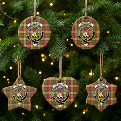 McMillan Old Weathered Tartan Crest Christmas Ceramic Ornament