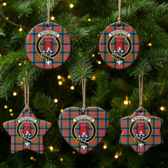 McNaughton Ancient Tartan Crest Christmas Ceramic Ornament