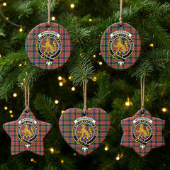 McPherson Ancient Tartan Crest Christmas Ceramic Ornament