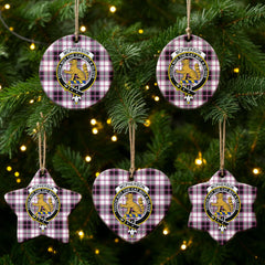 McPherson Hunting Modern Tartan Crest Christmas Ceramic Ornament
