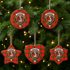 McQuarrie Tartan Crest Christmas Ceramic Ornament