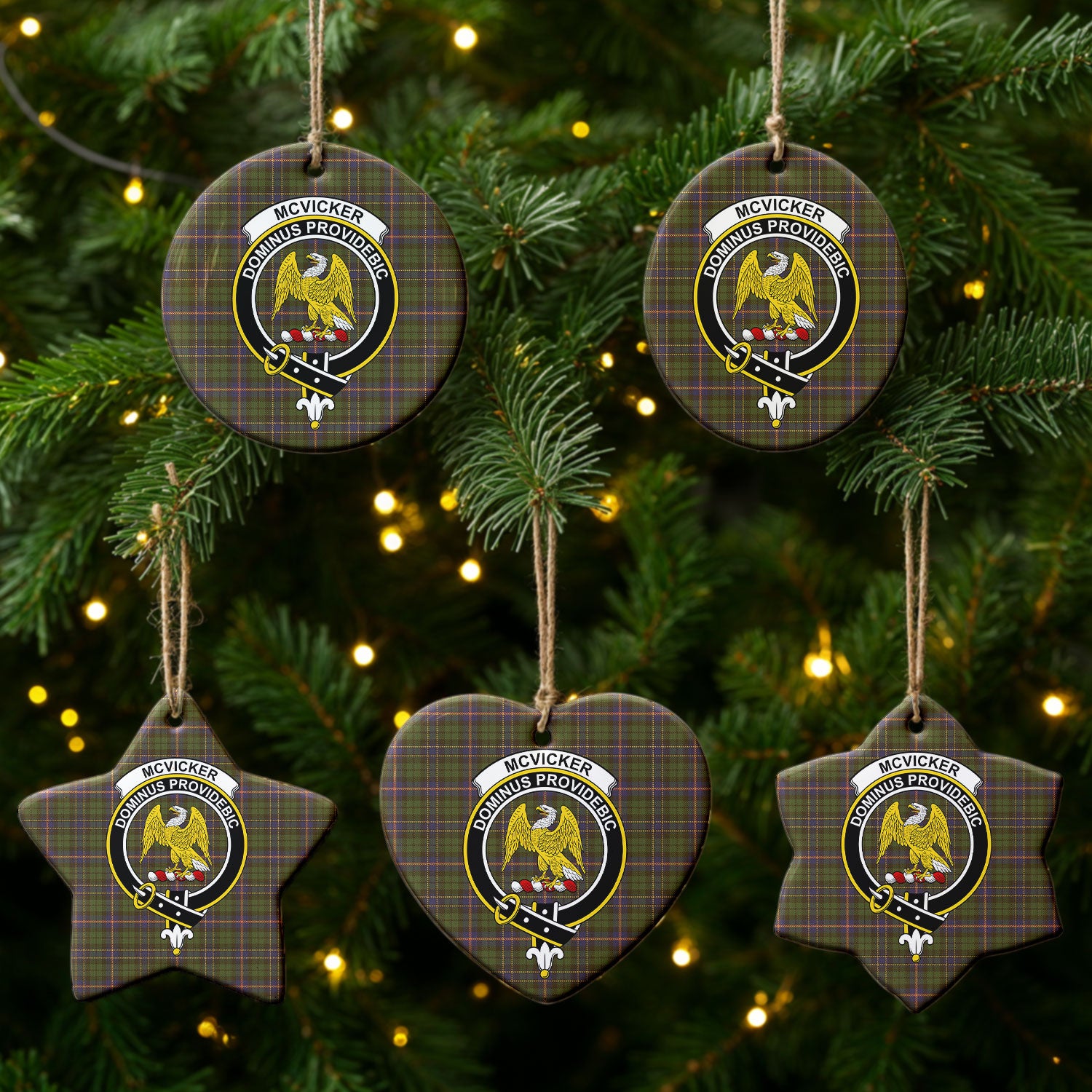 McVicker Tartan Crest Christmas Ceramic Ornament