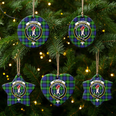 Meldrum Tartan Crest Christmas Ceramic Ornament
