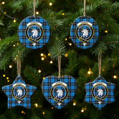 Ramsay Blue Ancient Tartan Crest Christmas Ceramic Ornament