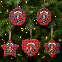 Reid Modern Tartan Crest Christmas Ceramic Ornament