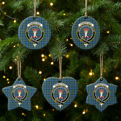 Robertson Hunting Ancient Tartan Crest Christmas Ceramic Ornament