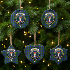 Robertson Hunting Modern Tartan Crest Christmas Ceramic Ornament