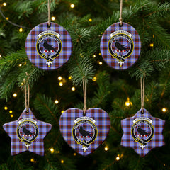 Rutherford Tartan Crest Christmas Ceramic Ornament