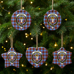 Skirving Tartan Crest Christmas Ceramic Ornament