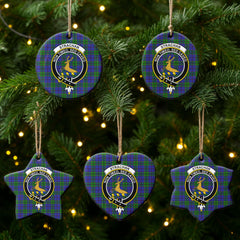 Strachan Tartan Crest Christmas Ceramic Ornament