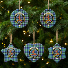 Sutherland Old Ancient Tartan Crest Christmas Ceramic Ornament