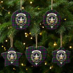 Urquhart Modern Tartan Crest Christmas Ceramic Ornament