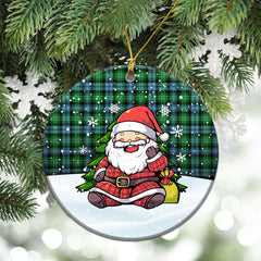 Arbuthnot Ancient Tartan Christmas Ceramic Ornament - Scottish Santa Style