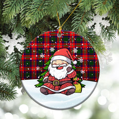 Belshes Tartan Christmas Ceramic Ornament - Scottish Santa Style