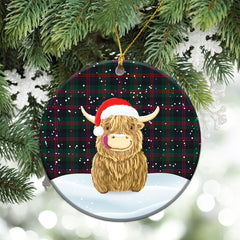 Blair Modern 01 Tartan Christmas Ceramic Ornament - Highland Cows Style