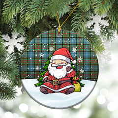 Brisbane Tartan Christmas Ceramic Ornament - Scottish Santa Style