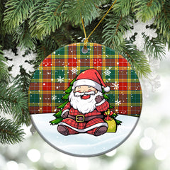 Buchanan Old Sett Tartan Christmas Ceramic Ornament - Scottish Santa Style