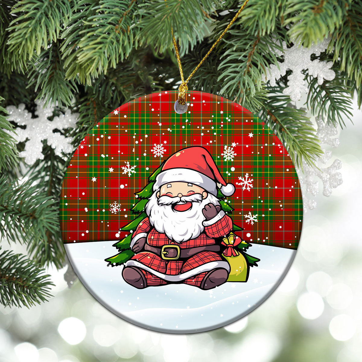 Burnett Ancient Tartan Christmas Ceramic Ornament - Scottish Santa Style