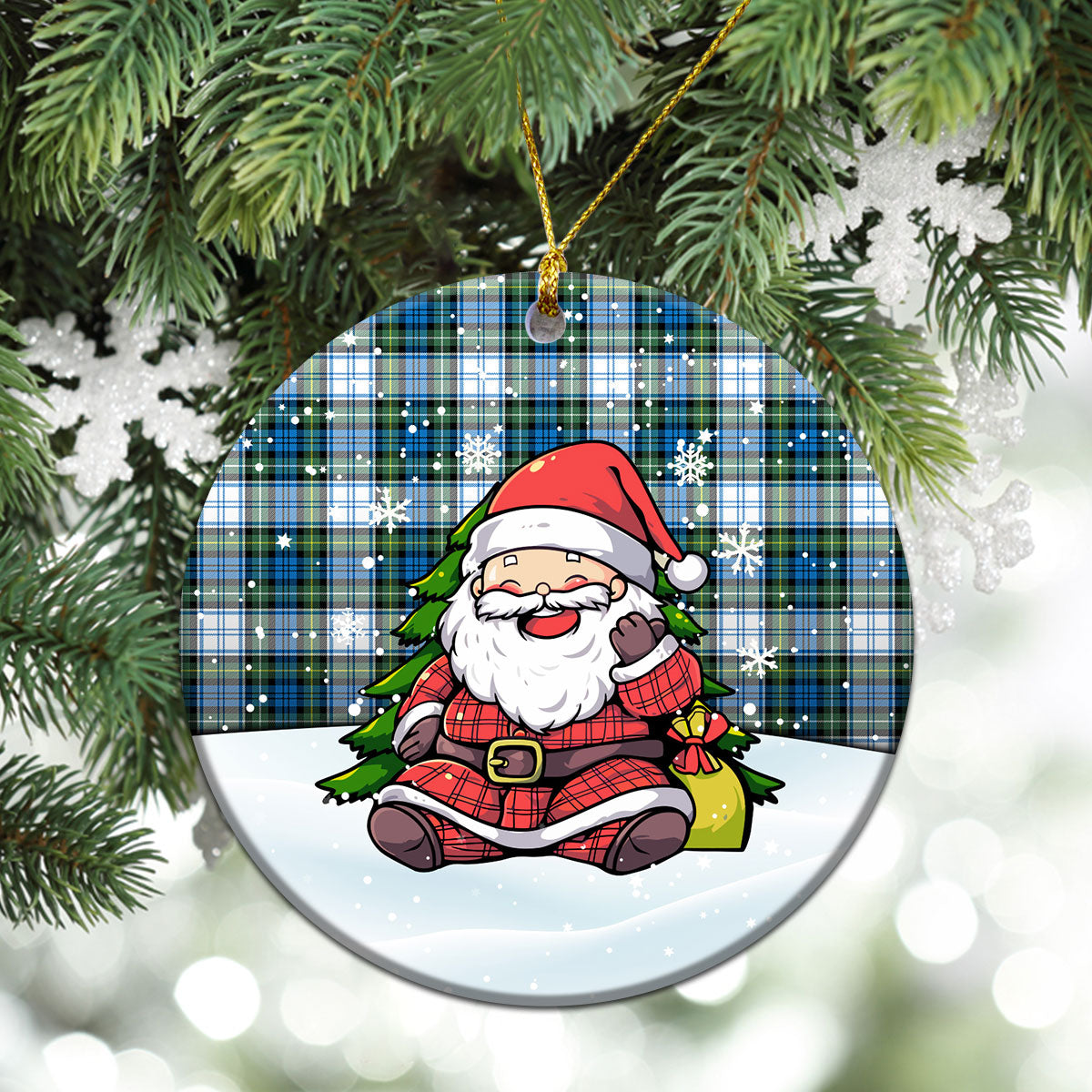 Campbell Dress Ancient Tartan Christmas Ceramic Ornament - Scottish Santa Style